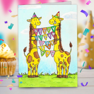 Happy Giraffes Birthday-groet Kaart