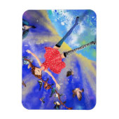 Happy Girl and Birds Magnet - Peinture (Vertical)