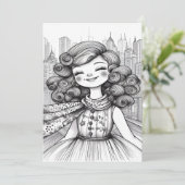 Happy Girl Bedankkaart (Staand voorkant)