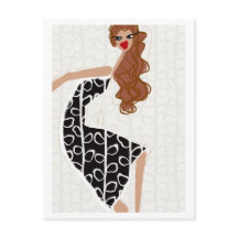 Happy Girl Dancing Zwart Wit Mode Briefkaart