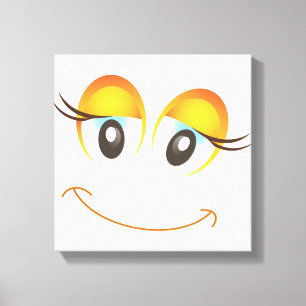 HAPPY GIRL FACE CANVAS AFDRUK