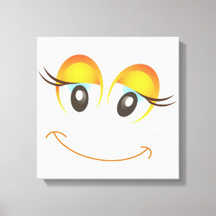 HAPPY GIRL FACE CANVAS AFDRUK