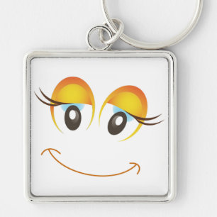 HAPPY GIRL FACE SLEUTELHANGER