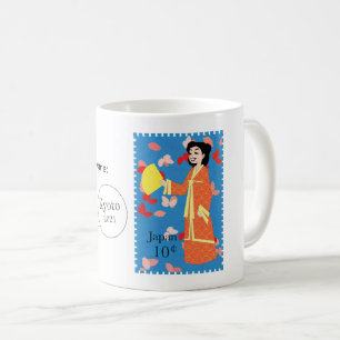 Happy Girl Japan Stamp Art  Mok