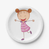 Happy Girl Paper-Borden Papieren Bordje (Voorkant)