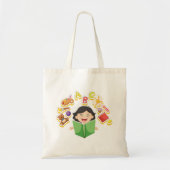 Happy Girl Reading Tote Bag (Voorkant)