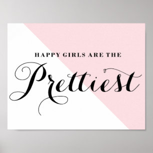 Happy Girls zijn de  Abstracte roze Poster