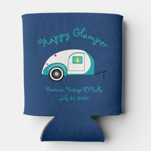 Happy Glamper Aquamarine Teardrop Trailer Blikjeskoeler (Achterkant)