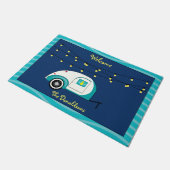 Happy Glamper Aquamarine  Teardrop Trailer Deurmat (Schuin)