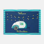 Happy Glamper Aquamarine  Teardrop Trailer Deurmat (Voorkant)