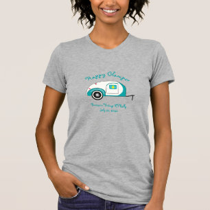 Happy Glamper Aquamarine Teardrop Trailer T-shirt