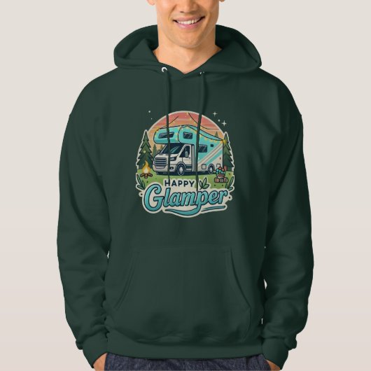 Happy Glamper Mannen Hoodie (Voorkant)