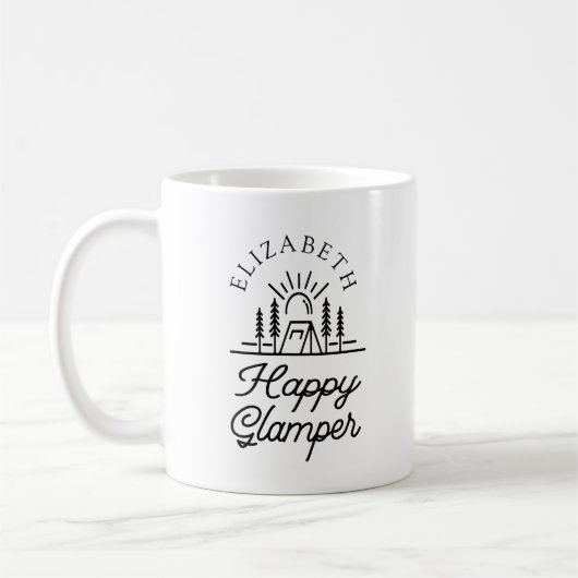 Happy glamper monogram koffiemok (Links)
