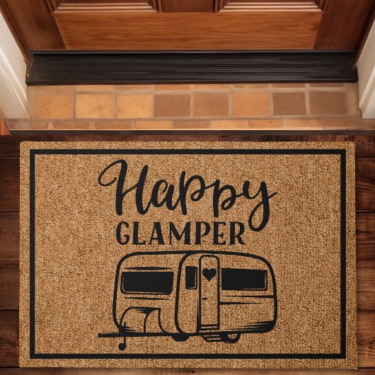 Happy Glamper Rustic Custom Camping Deurmat