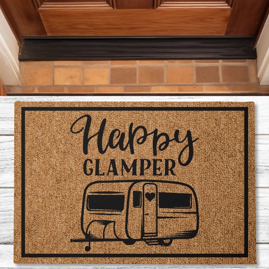 Happy Glamper Rustic Custom Camping Deurmat