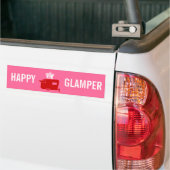 Happy Glamper - RV - Travel Trailer Humor Bumpersticker (Op Truck)