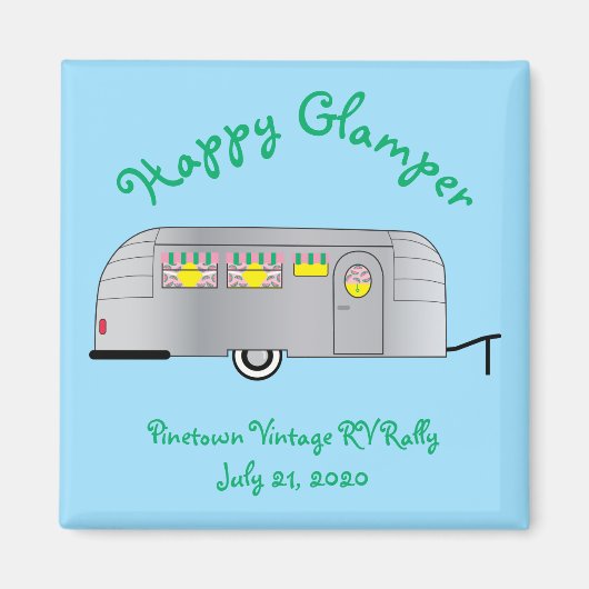 Happy Glamper  Streamline-trailer Magneet (Voorkant)