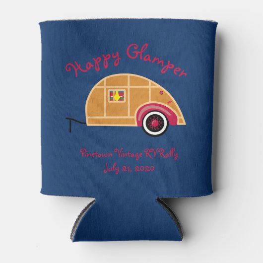 Happy Glamper Woodie  Teardrop Trailer Blikjeskoeler (Voorkant)