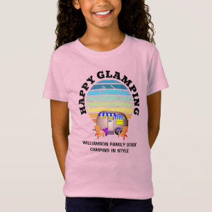 HAPPY GLAMPING Aangepaste naam Familie Camping Kin T-shirt