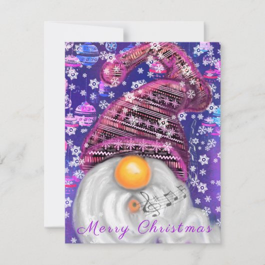 Happy Gnome in het Paarse Pet Zingt een kerstlied (Voorkant)