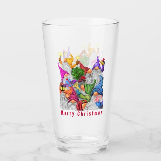 Happy Gnomes kerstglas Glas (Voorkant)