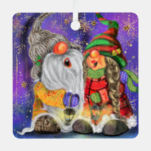 Happy Gnomes kerstversiering Metalen Ornament