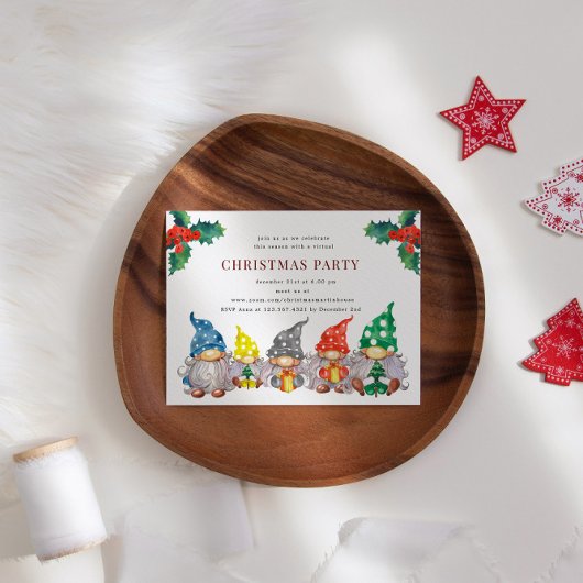 Happy Gnomes Virtual Christmas Party Kaart