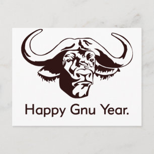 Happy Gnu Year Briefkaart