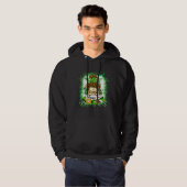 Happy go Lucky Messy Bun Girl Irish St Patricks Da Hoodie (Voorkant volledig)