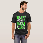 Happy Go Lucky Nurse St Patricks Day Scrub Top (Voorkant volledig)