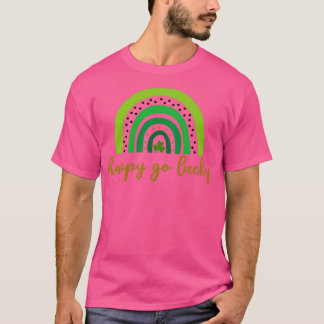 Happy Go Lucky Retro St Patricks Day, grappig St P T-shirt