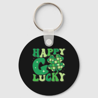 Happy Go Lucky Shamrock St Patricks Day Women Mann Sleutelhanger