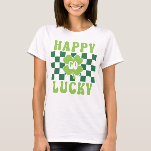 Happy Go Lucky Shirt, St Patrick's Day T-Shirt (Voorkant)