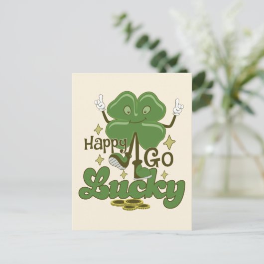 Happy Go Lucky St. Patrick's Day Briefkaart (Staand voorkant)