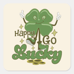 Happy Go Lucky St. Patrick's Day Vierkante Sticker