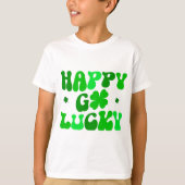 HAPPY GO LUCKY T-shirt du Shamrock St. Patrick Kid (Devant)