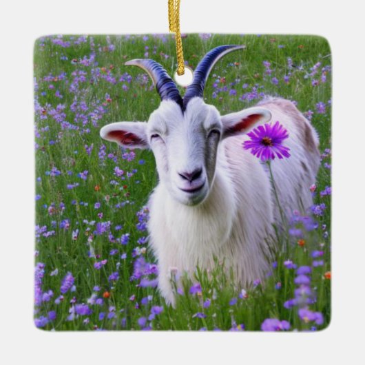 Happy Goat Keramisch Ornament (Voorkant)