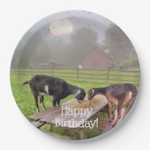 Happy Goats op zondag Papieren Bordje