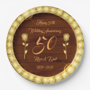 Happy Gold 50e Jubileum aanpassen Papieren Bordje