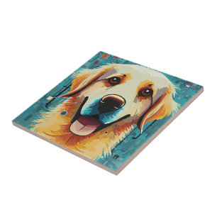 Happy Golden Retriever Tegeltje