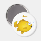 Happy Goldfish, "schone" vaatwasser magneet (Voorkant / Achterkant)