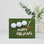 Happy Golfing Briefkaart (Staand voorkant)