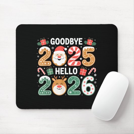 Happy Goodbye 2025 Hello 2026 Festive New Year Loo Muismat (Met muis)