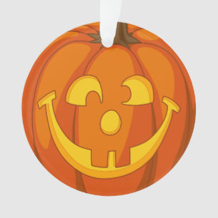 Happy Goofy Jack O Lantern Halloween Pumpkin Face Ornament
