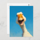 Happy Goose onder Blue Sky Briefkaart (Voorkant / Achterkant)