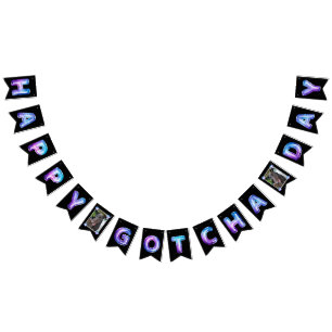 Happy Gotcha Day Balloons Je foto van huisdieren Vlaggetjes