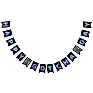 Happy Gotcha Day Balloons Je foto van huisdieren Vlaggetjes