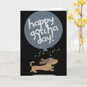 Happy Gotcha Day Dog New Puppy Adoption Birthday C Kaart (Gele Bloem)