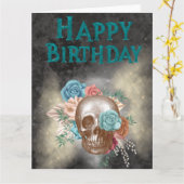 Happy Gothic Birthday-kaart Kaart (Gele Bloem)