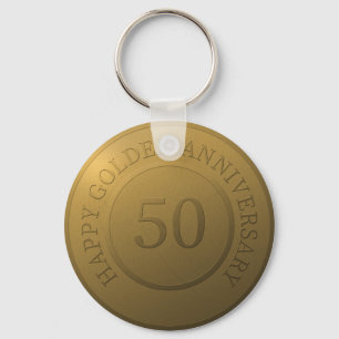 Happy gouden bruiloft sleutelhanger